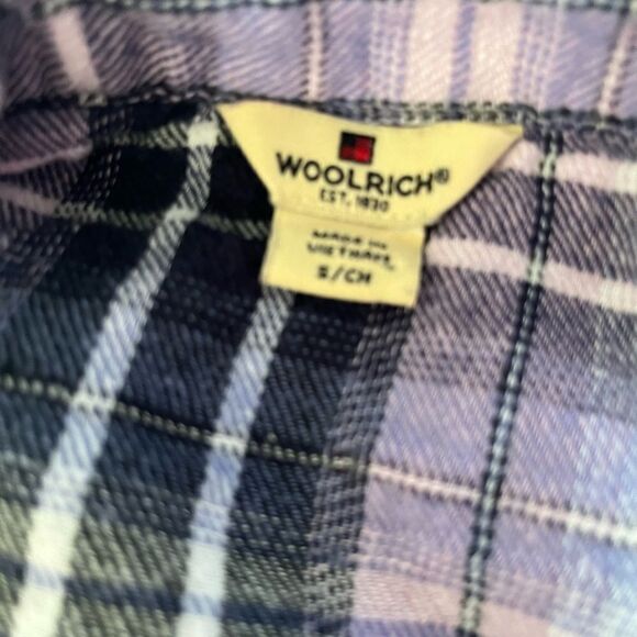 Woolrich purple plaid 100% cotton button front shirt size S, NWOT - Picture 5 of 6